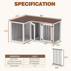 Grande niche pour chien d'angle, meuble pour 2 chiens, cage pour chien en forme de L - 58.7X41.1