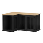 Grande niche pour chien d'angle, meuble pour 2 chiens, cage pour chien en forme de L - 58.7X41.1
