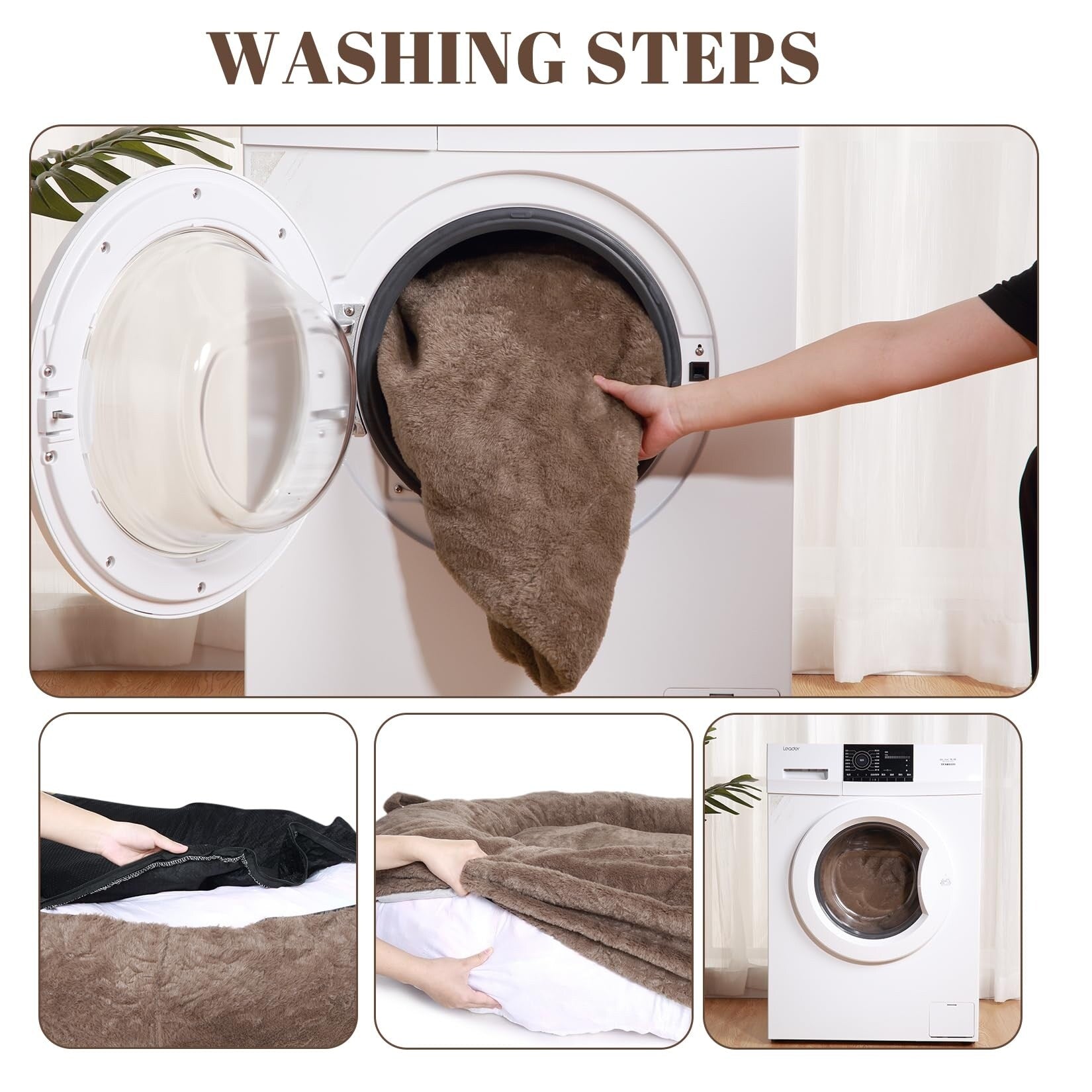 Grand lit pour chien, lit lavable de la taille d'un humain avec housse amovible