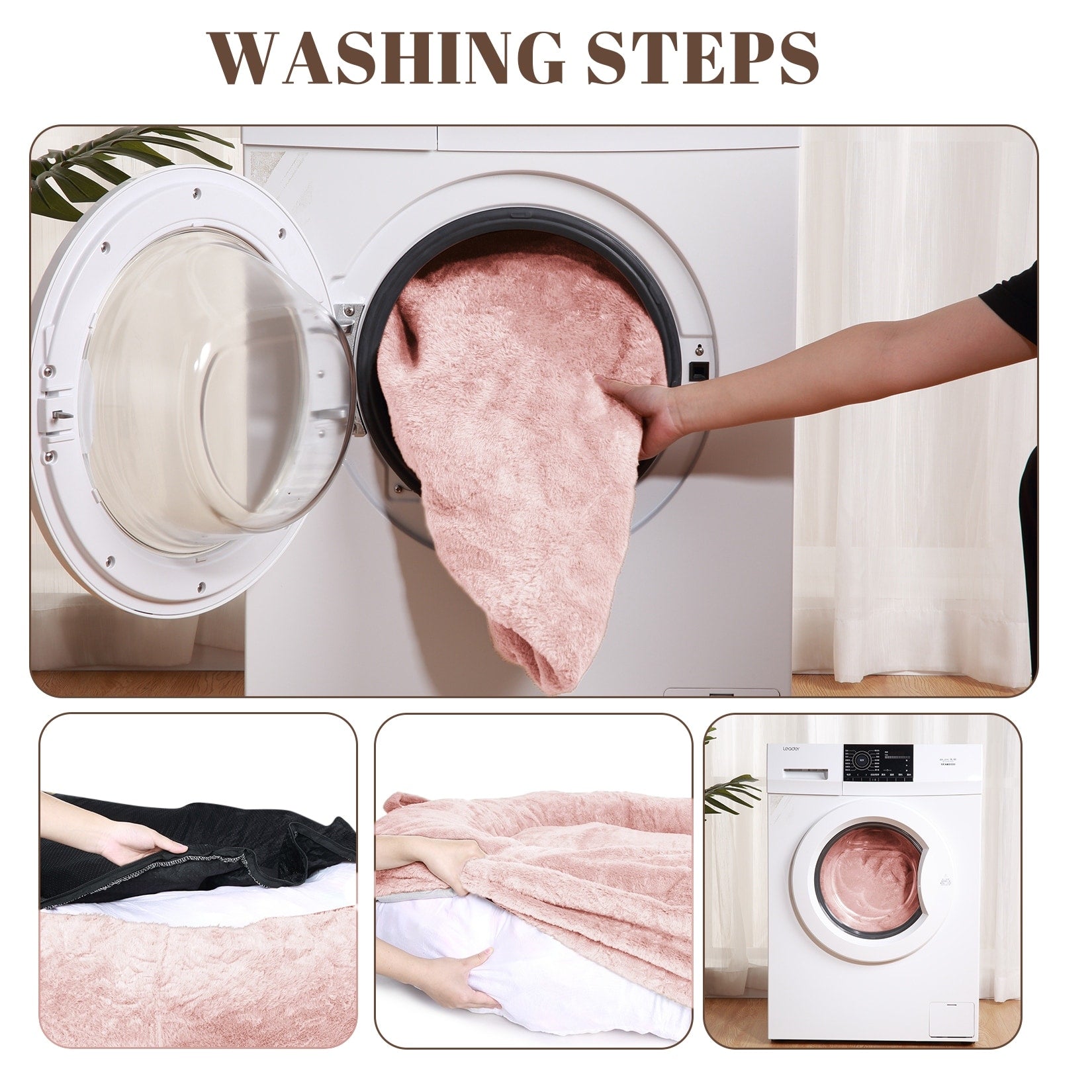 Grand lit pour chien, lit lavable de la taille d'un humain avec housse amovible