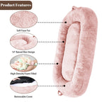 Grand lit pour chien, lit lavable de la taille d'un humain avec housse amovible