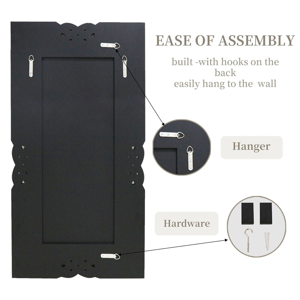 Grand miroir mural rectangulaire à facettes avec perles de cristal, à assembler.