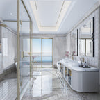 Grand miroir mural rectangulaire à facettes avec perles de cristal, à assembler.