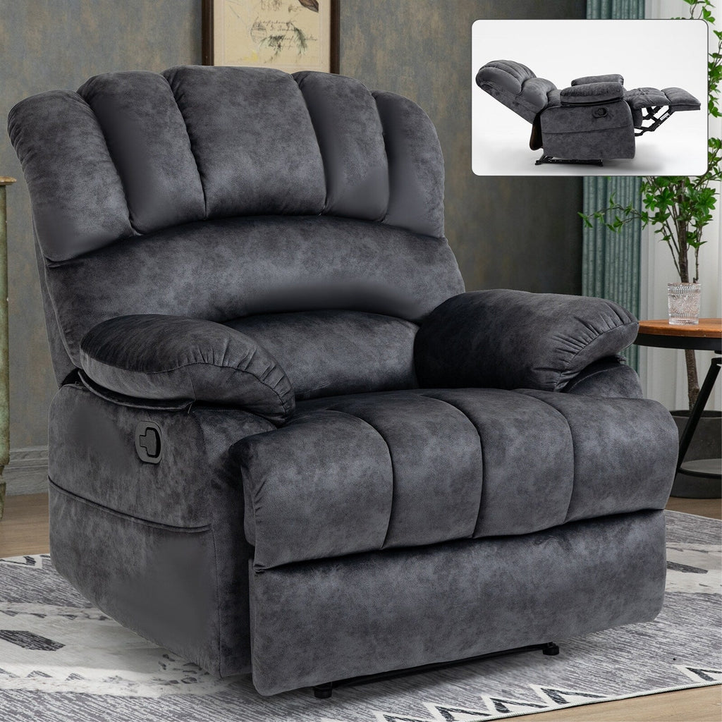 Grand fauteuil inclinable manuel pour adulte, canapé inclinable confortable en tissu, fauteuil inclinable rembourré pour salon