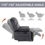 Grand fauteuil inclinable manuel pour adulte, canapé inclinable confortable en tissu, fauteuil inclinable rembourré pour salon
