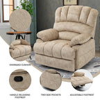Grand fauteuil inclinable manuel pour adulte, canapé inclinable confortable en tissu, fauteuil inclinable rembourré pour salon