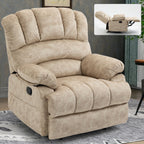 Grand fauteuil inclinable manuel pour adulte, canapé inclinable confortable en tissu, fauteuil inclinable rembourré pour salon