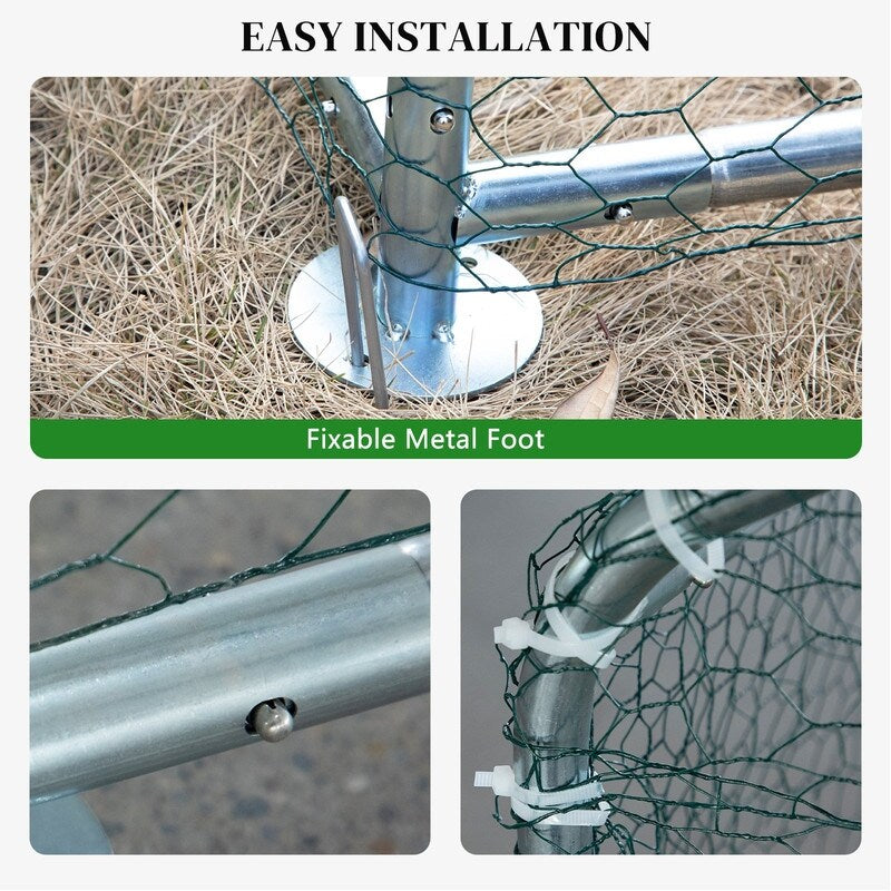 Grand poulailler en métal, cage à volailles à entrée facile.