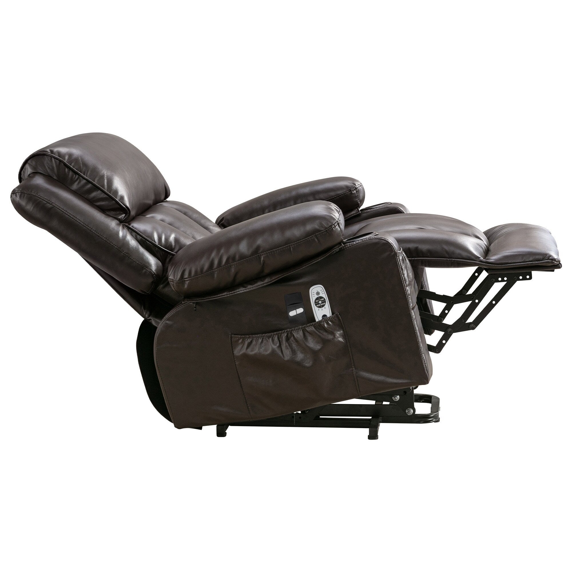 Grand fauteuil releveur électrique inclinable avec fonction chauffante et massage 8 points - Télécommande, port USB