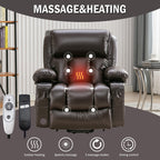 Grand fauteuil releveur électrique inclinable avec fonction chauffante et massage 8 points - Télécommande, port USB