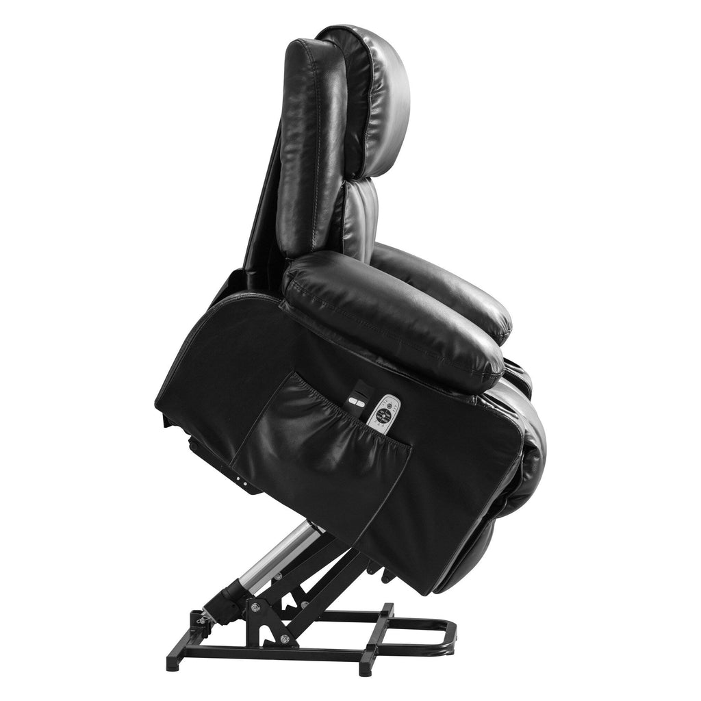 Grand fauteuil releveur électrique inclinable avec fonction chauffante et massage 8 points - Télécommande, port USB