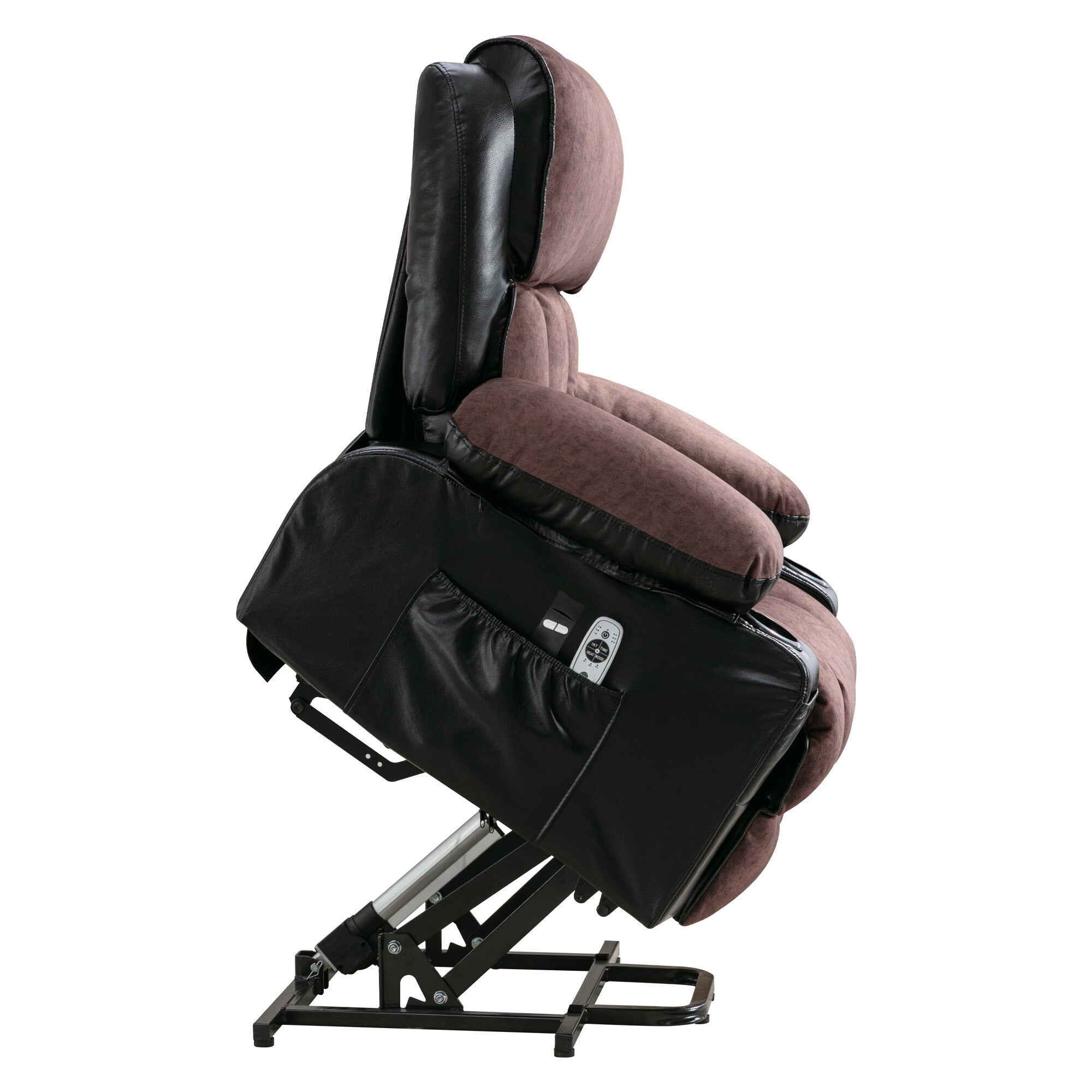 Grand fauteuil releveur électrique inclinable avec fonction chauffante et massage 8 points - Télécommande, port USB