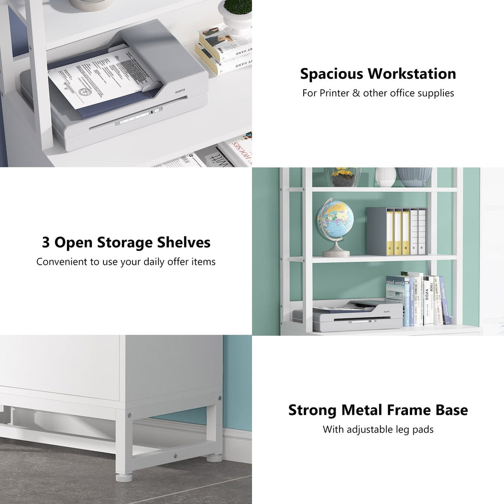 Armoire à dossiers avec 2 tiroirs, meuble de rangement moderne pour imprimante avec serrure