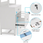 Armoire à dossiers avec 2 tiroirs, meuble de rangement moderne pour imprimante avec serrure