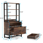 Armoire à dossiers avec 2 tiroirs, meuble de rangement moderne pour imprimante avec serrure