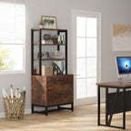 Armoire à dossiers avec 2 tiroirs, meuble de rangement moderne pour imprimante avec serrure