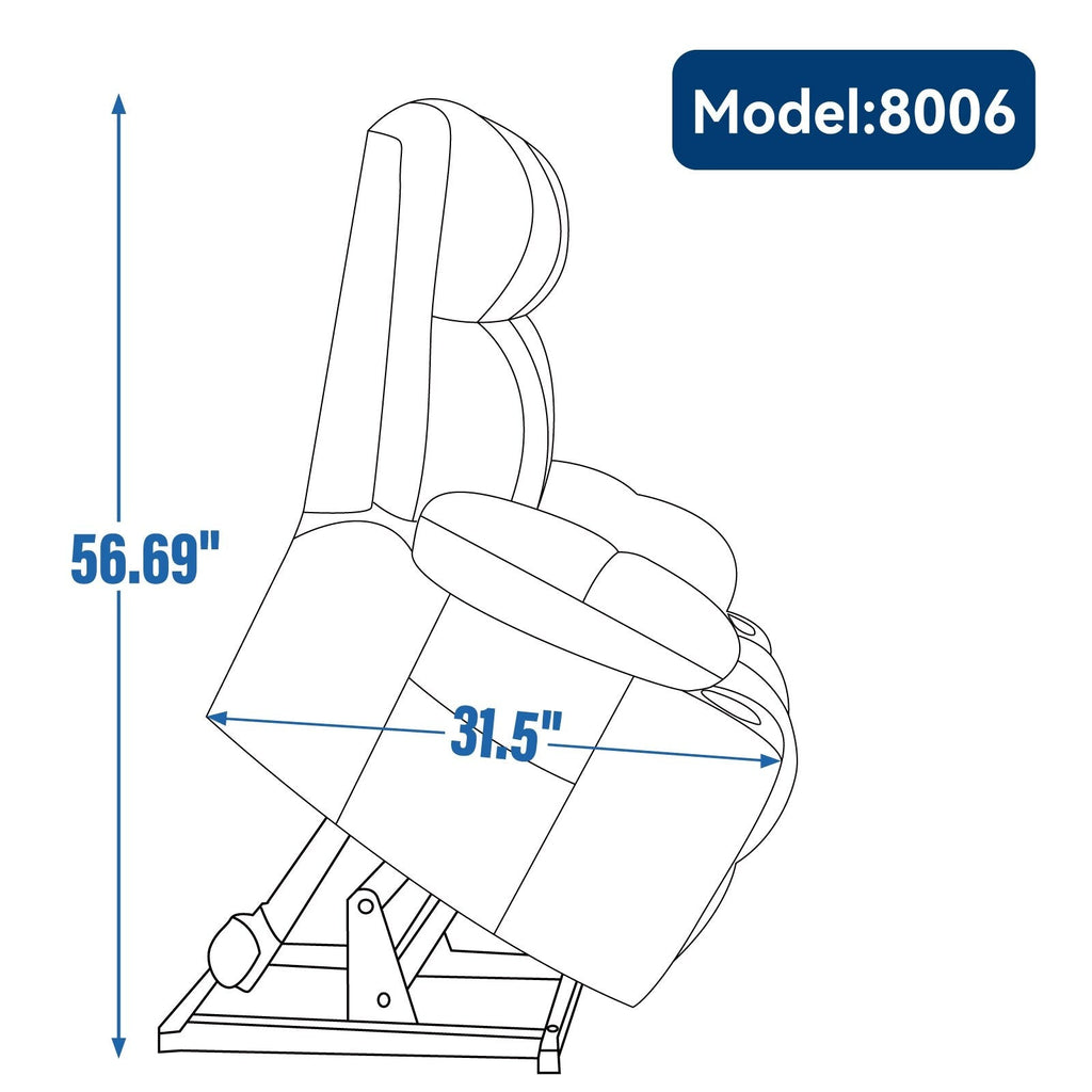 Fauteuil inclinable électrique Lazy Boy à double moteur en chenille avec fonction massage et chauffage lombaire, deux porte-gobelets, gris-bleu