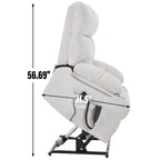 Fauteuil inclinable électrique Lazy Boy à double moteur en chenille avec fonction massage et chauffage lombaire, deux porte-gobelets, gris-bleu