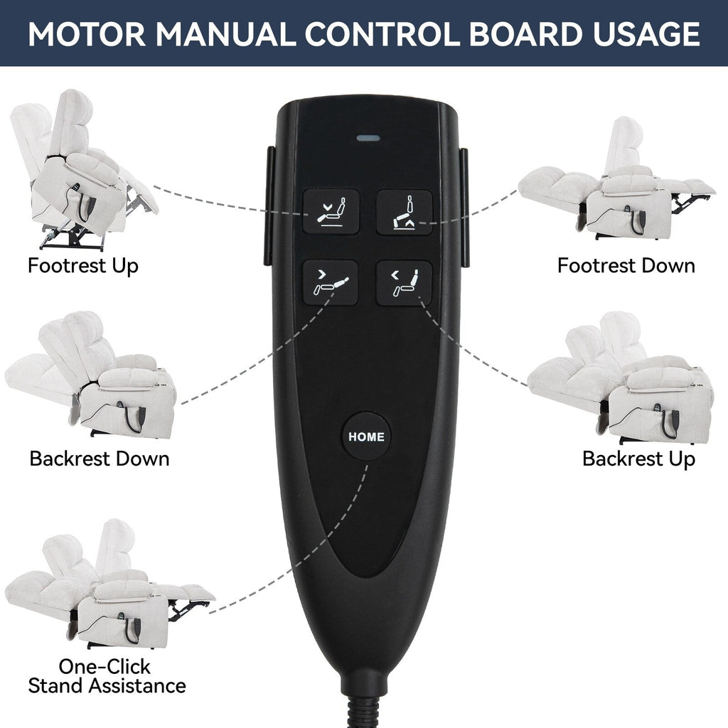 Fauteuil inclinable électrique Lazy Boy à double moteur en chenille avec fonction massage et chauffage lombaire, deux porte-gobelets, gris-bleu