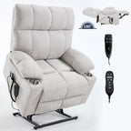 Fauteuil inclinable électrique Lazy Boy à double moteur en chenille avec fonction massage et chauffage lombaire, deux porte-gobelets, gris-bleu