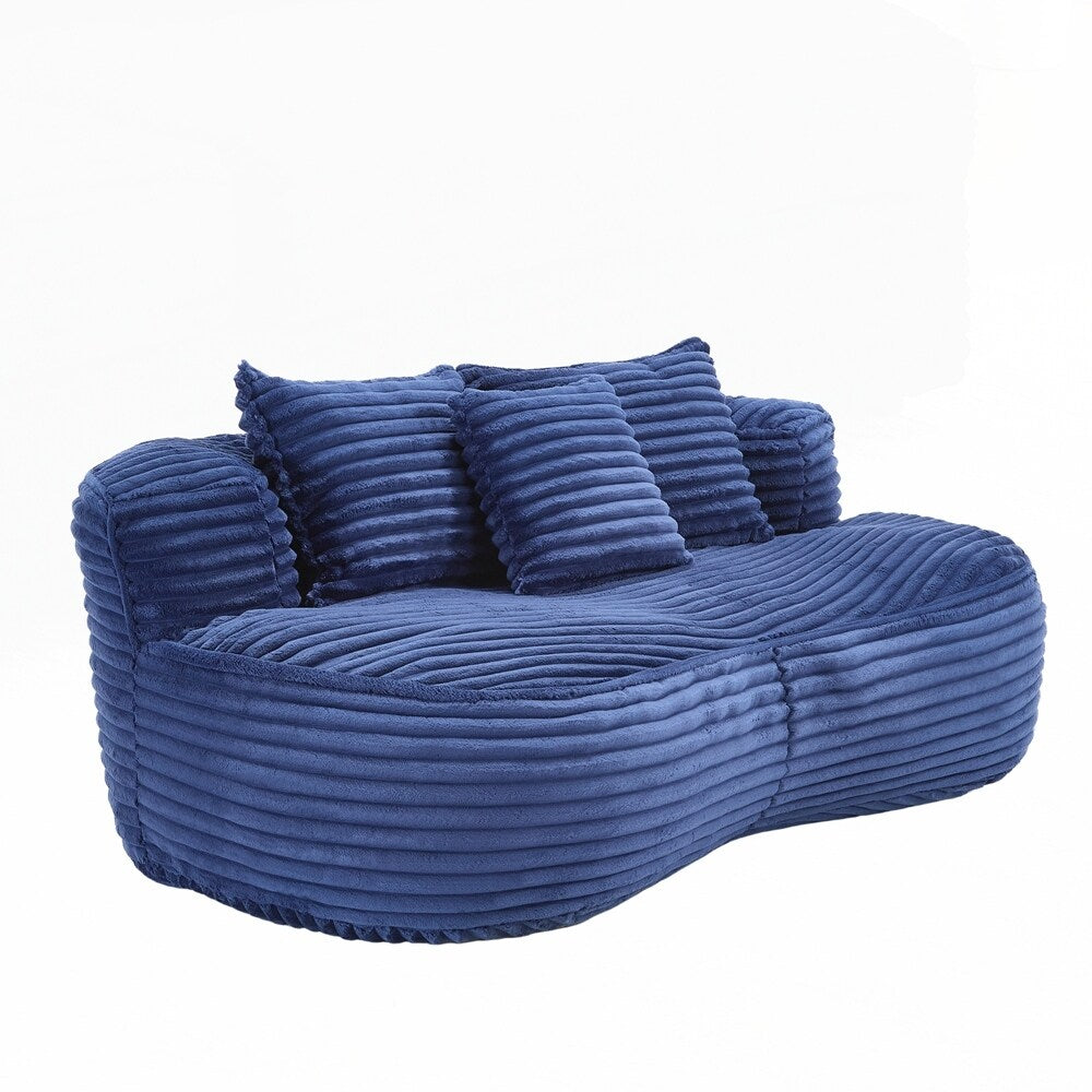 Fauteuil pouf Lazy Sofa, confortable et résistant, avec dossier haut, pour adultes et enfants - 2 places