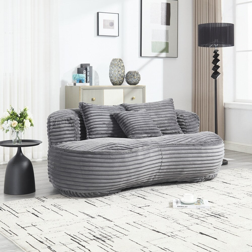 Fauteuil pouf Lazy Sofa, confortable et résistant, avec dossier haut, pour adultes et enfants - 2 places