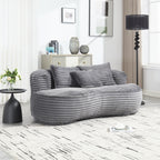 Fauteuil pouf Lazy Sofa, confortable et résistant, avec dossier haut, pour adultes et enfants - 2 places