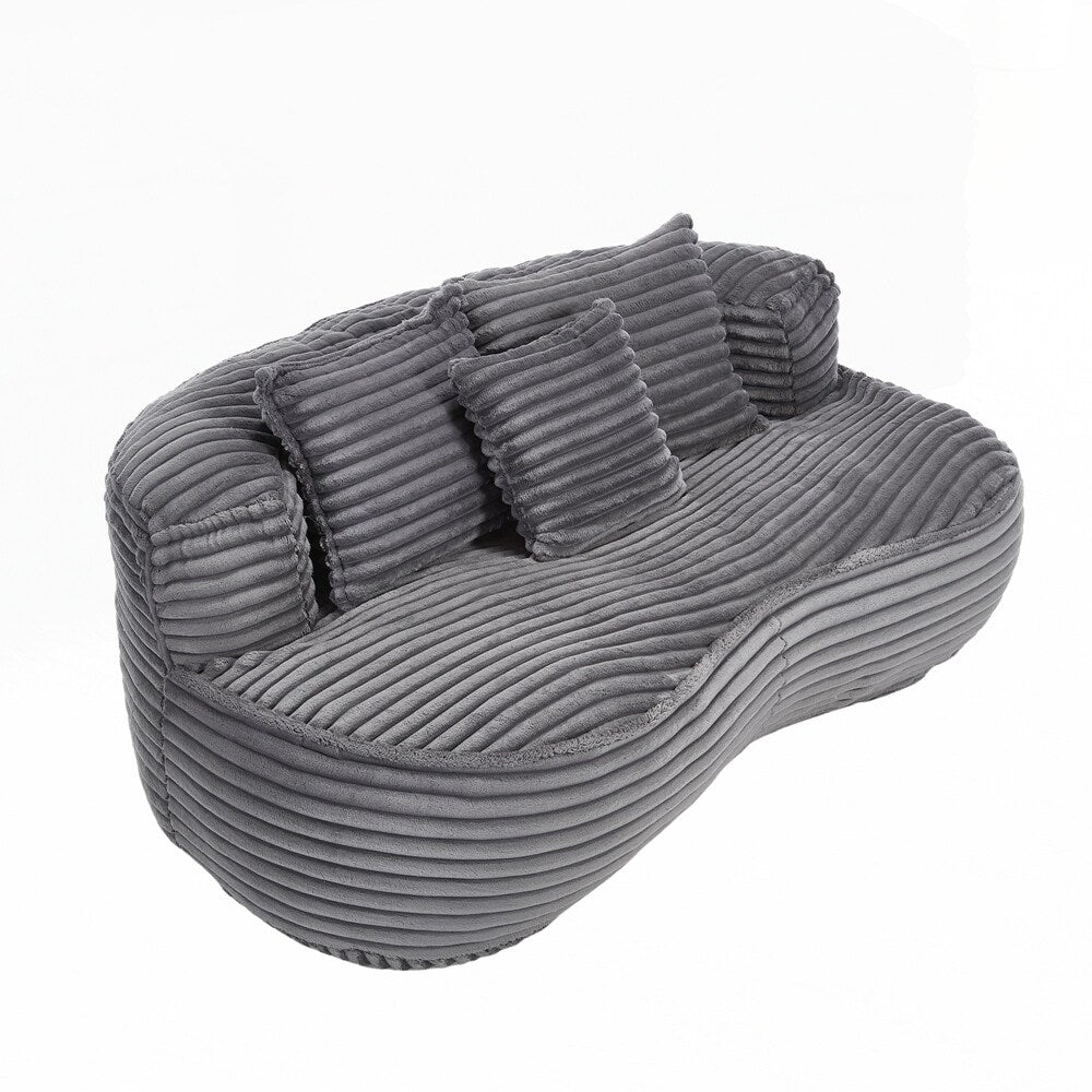 Fauteuil pouf Lazy Sofa, confortable et résistant, avec dossier haut, pour adultes et enfants - 2 places