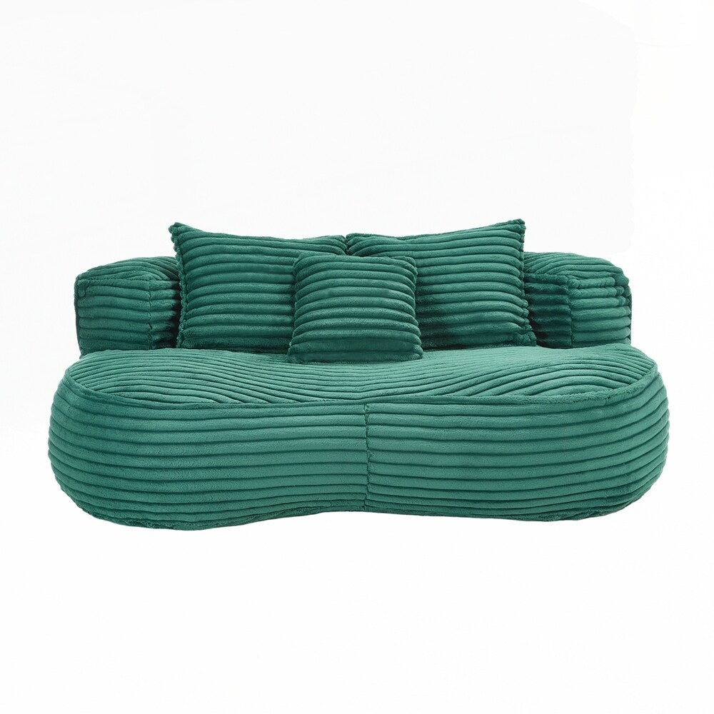 Fauteuil pouf Lazy Sofa, confortable et résistant, avec dossier haut, pour adultes et enfants - 2 places