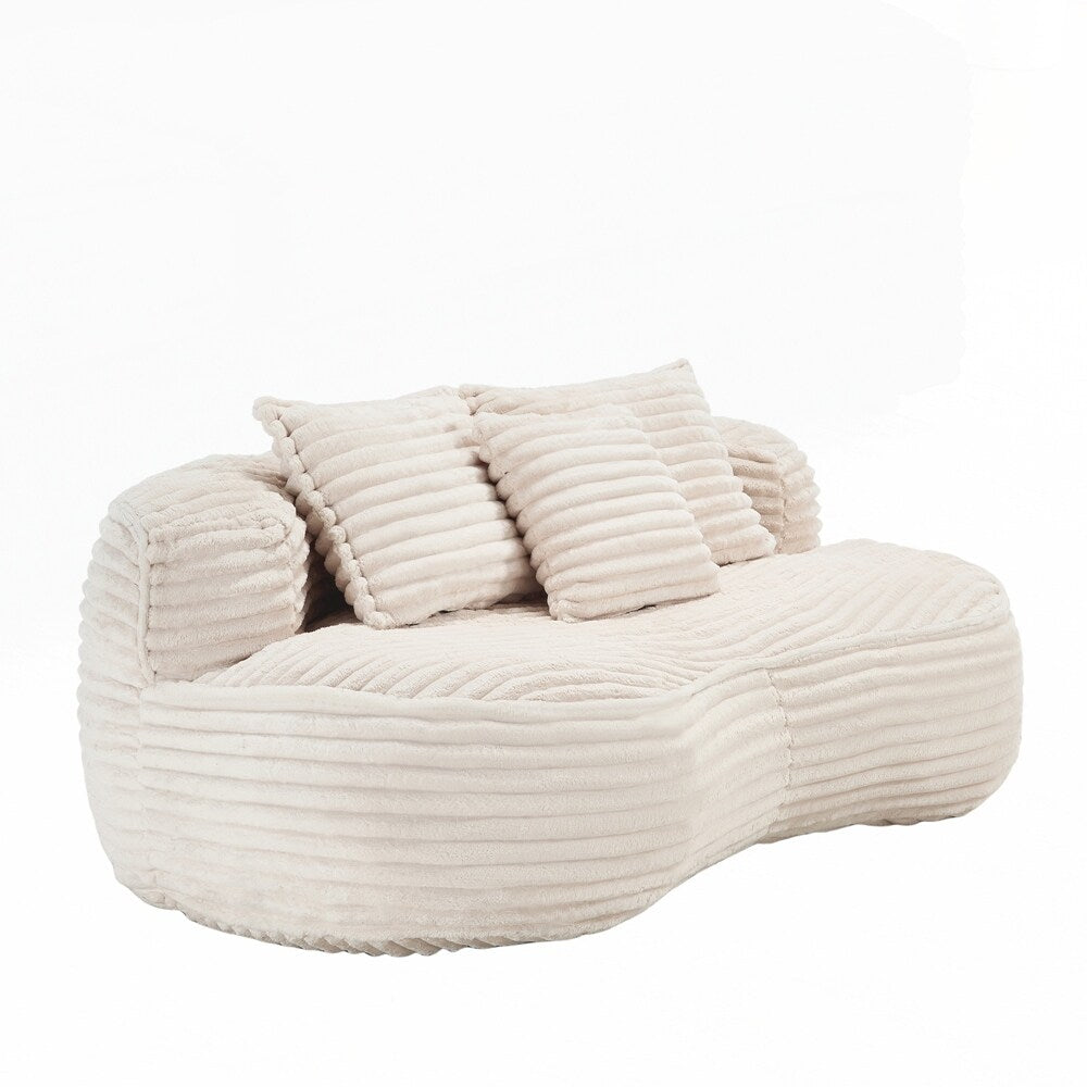 Fauteuil pouf Lazy Sofa, confortable et résistant, avec dossier haut, pour adultes et enfants - 2 places