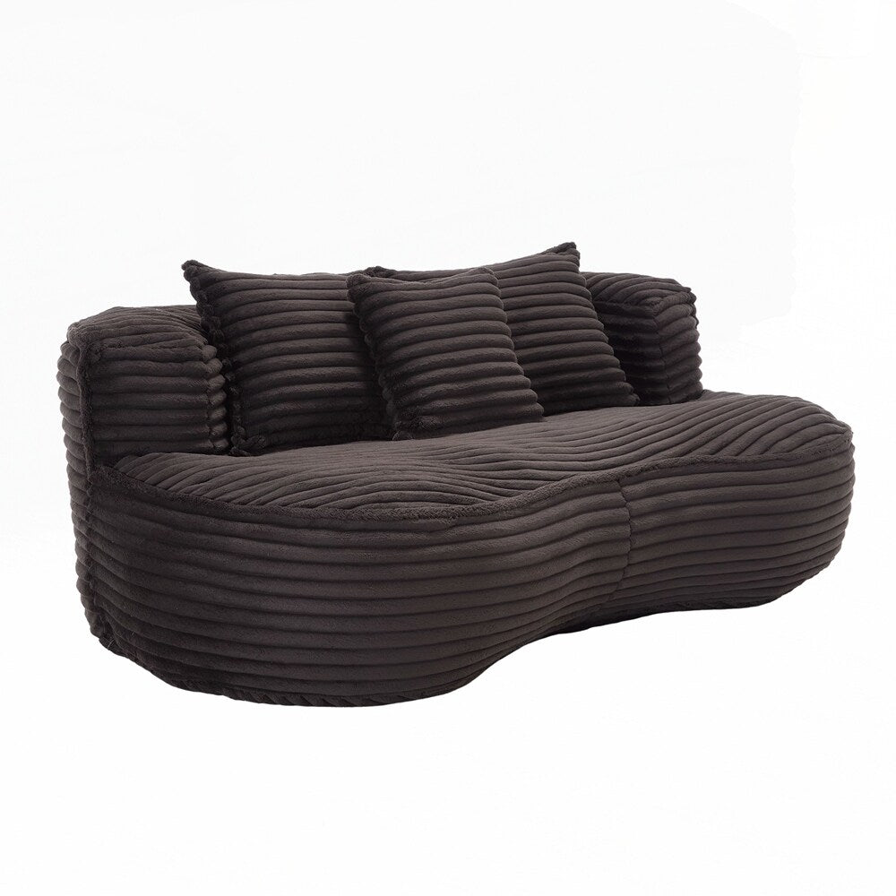 Fauteuil pouf Lazy Sofa, confortable et résistant, avec dossier haut, pour adultes et enfants - 2 places