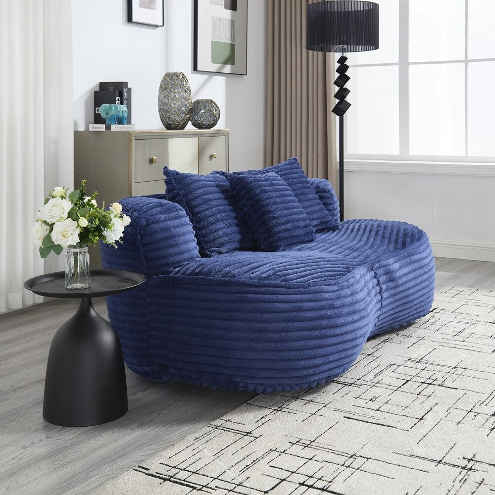 Fauteuil pouf Lazy Sofa, confortable et résistant, avec dossier haut, pour adultes et enfants - 2 places