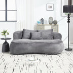 Fauteuil pouf Lazy Sofa, confortable et résistant, avec dossier haut, pour adultes et enfants - 2 places