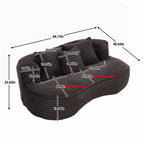 Fauteuil pouf Lazy Sofa, confortable et résistant, avec dossier haut, pour adultes et enfants - 2 places