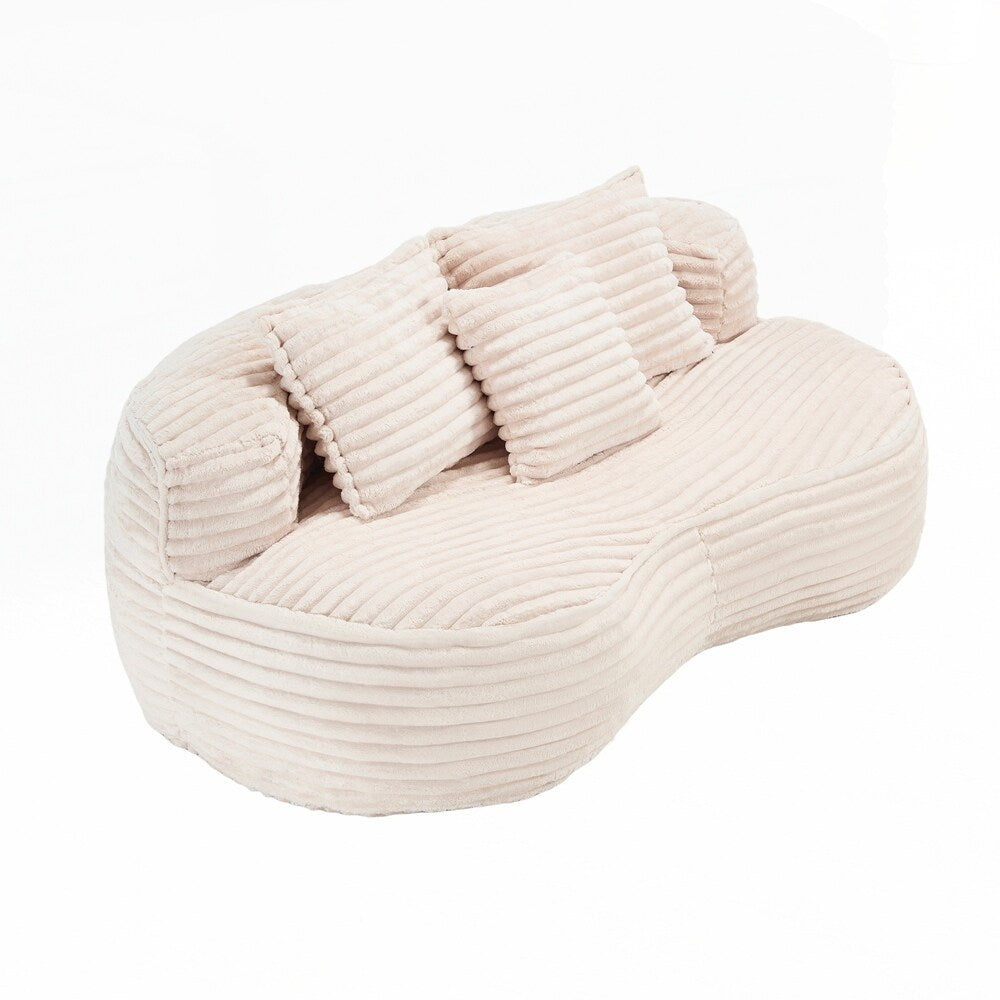 Fauteuil pouf Lazy Sofa, confortable et résistant, avec dossier haut, pour adultes et enfants - 2 places