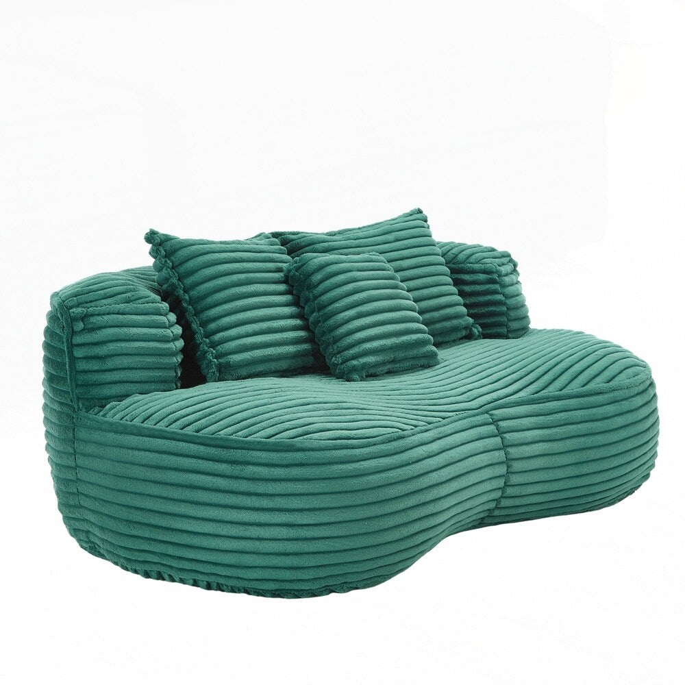 Fauteuil pouf Lazy Sofa, confortable et résistant, avec dossier haut, pour adultes et enfants - 2 places