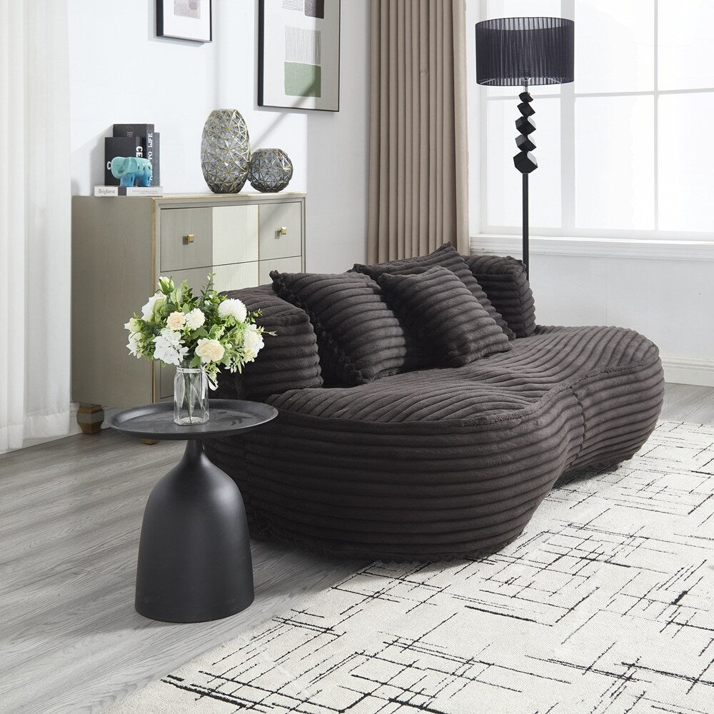 Fauteuil pouf Lazy Sofa, confortable et résistant, avec dossier haut, pour adultes et enfants - 2 places