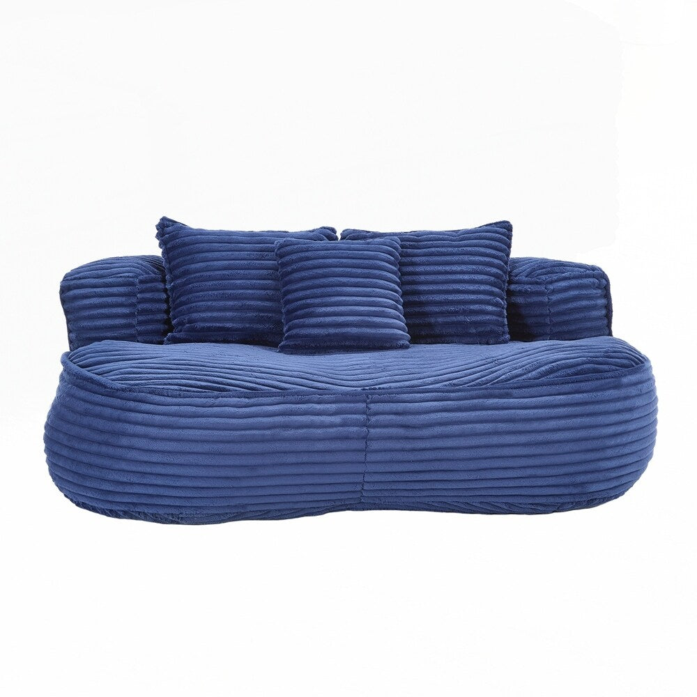 Fauteuil pouf Lazy Sofa, confortable et résistant, avec dossier haut, pour adultes et enfants - 2 places