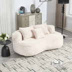 Fauteuil pouf Lazy Sofa, confortable et résistant, avec dossier haut, pour adultes et enfants - 2 places