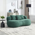 Fauteuil pouf Lazy Sofa, confortable et résistant, avec dossier haut, pour adultes et enfants - 2 places