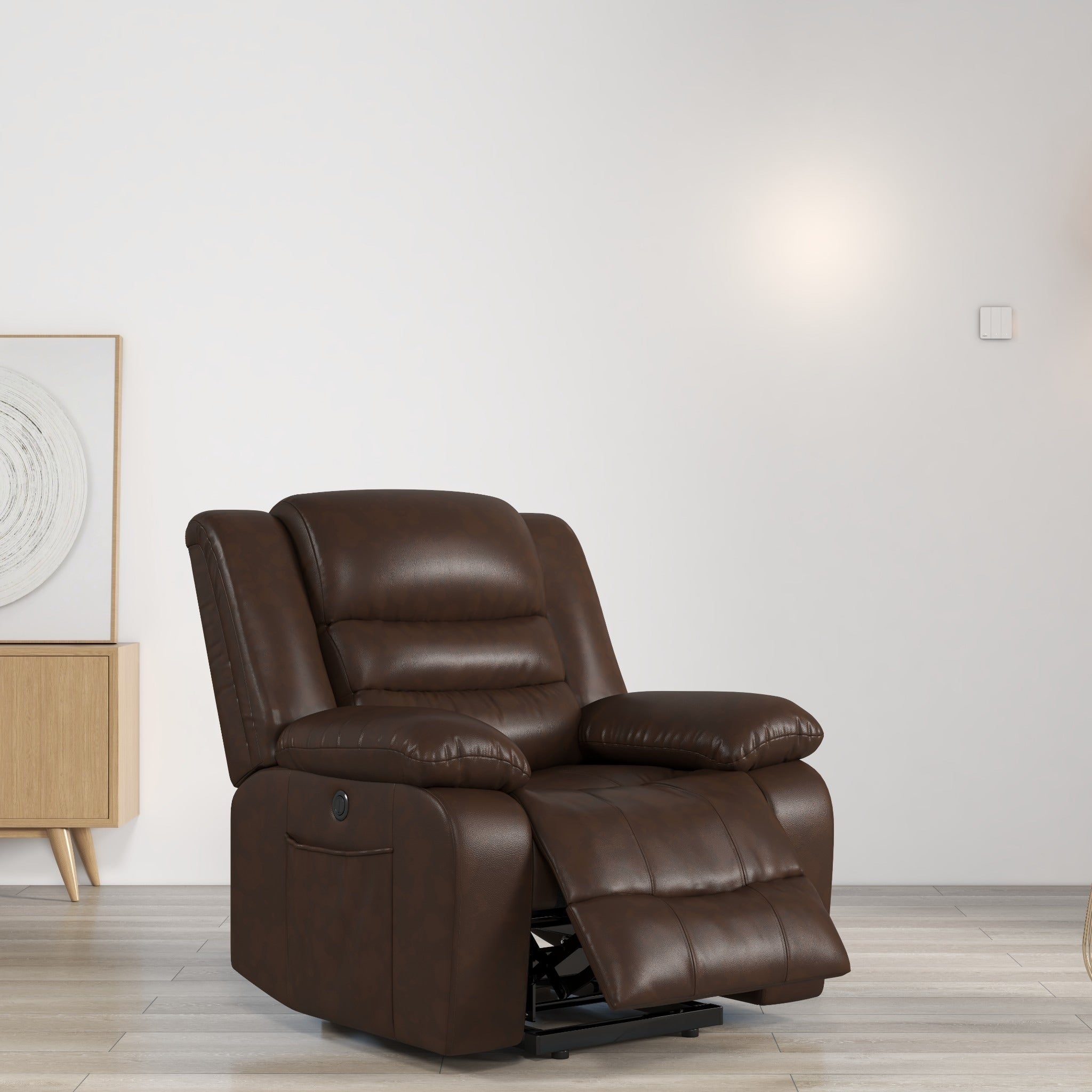 Fauteuil releveur en cuir à double moteur, fauteuils inclinables électriques surdimensionnés avec fonction massage et chauffage électrique