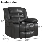 Fauteuil releveur en cuir à double moteur, fauteuils inclinables électriques surdimensionnés avec fonction massage et chauffage électrique