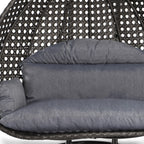 Chaise suspendue en forme d'œuf pour 2 personnes LeisureMod avec support - Hamac balançoire en rotin tressé pour intérieur/extérieur avec coussins