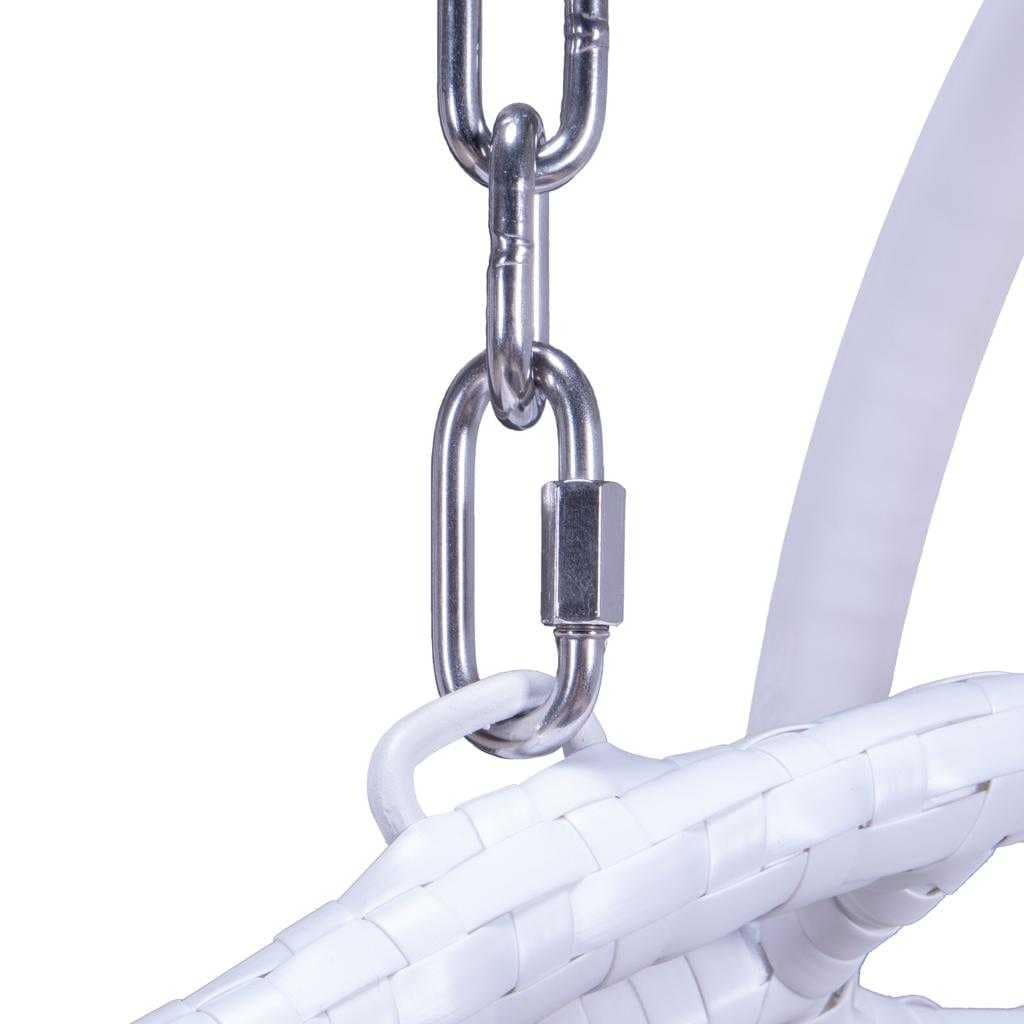 Chaise suspendue en forme d'œuf pour 2 personnes LeisureMod avec support - Hamac balançoire en rotin tressé pour intérieur/extérieur avec coussins