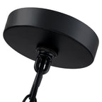 Luminaire à suspension à plusieurs niveaux en rotin Lennie, 4 lumières, 50 cm (20 po), avec abat-jour noir - 50 cm (20 po) L - 50 cm (20 po) L
