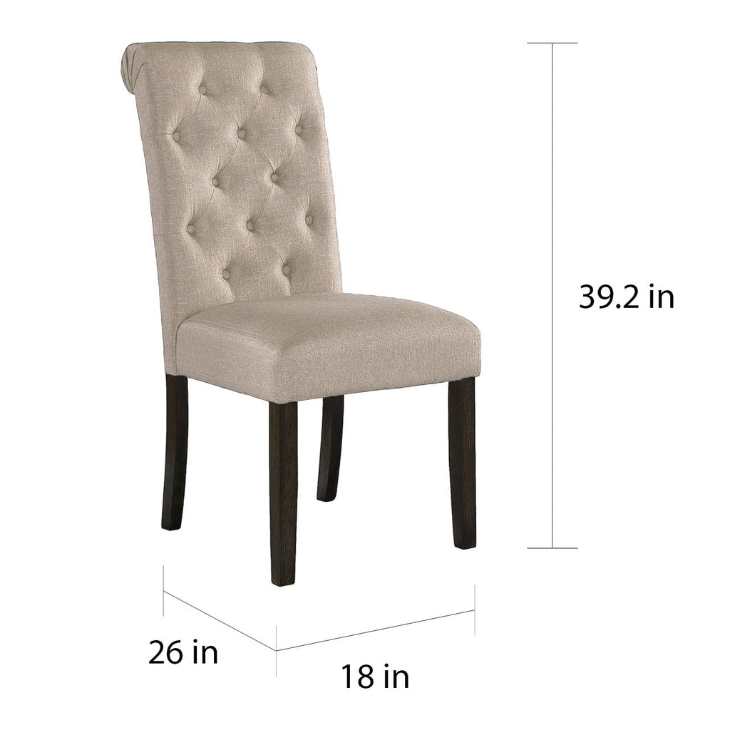 Chaise de salle à manger capitonnée en bois massif Leviton de Roundhill Furniture (lot de 2)