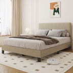 Lifezone - Cadre de lit à plateforme capitonné réglable, taille Queen