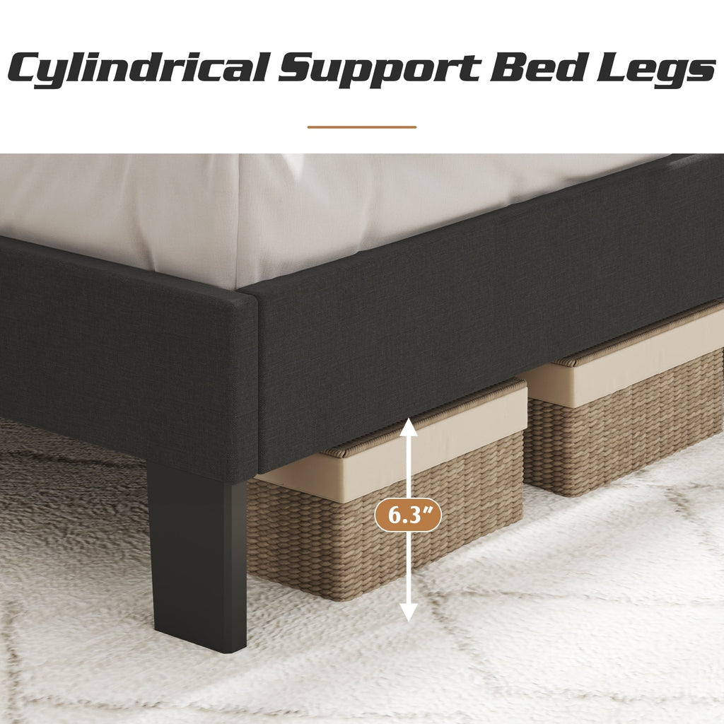 Lifezone - Cadre de lit à plateforme capitonné réglable, taille Queen