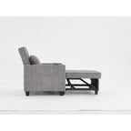 Canapé-lit convertible 3 en 1 Tech Clothr gris clair 68.12 avec ports USB et revêtement résistant à l'usure pour salon