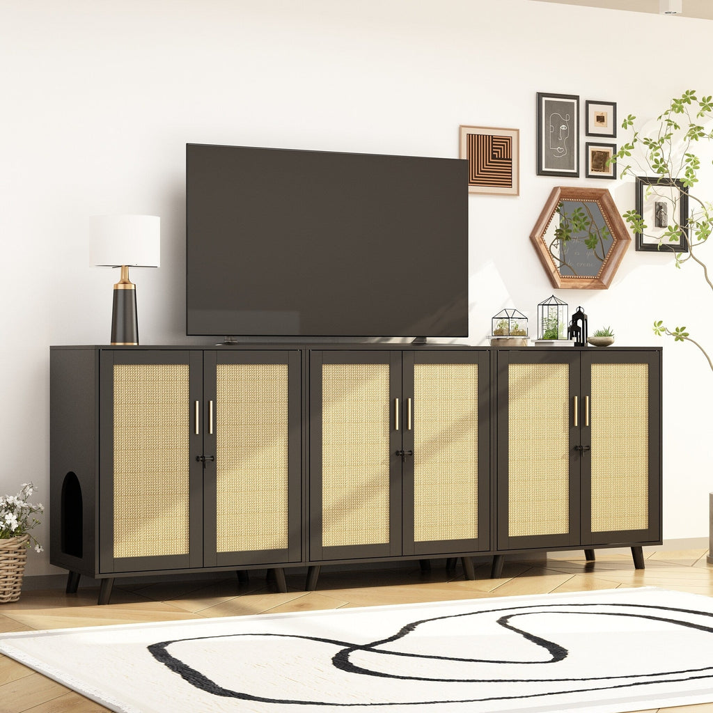 Abri pour bac à litière, meuble pour bac à litière pour chat, table d'appoint, table de canapé